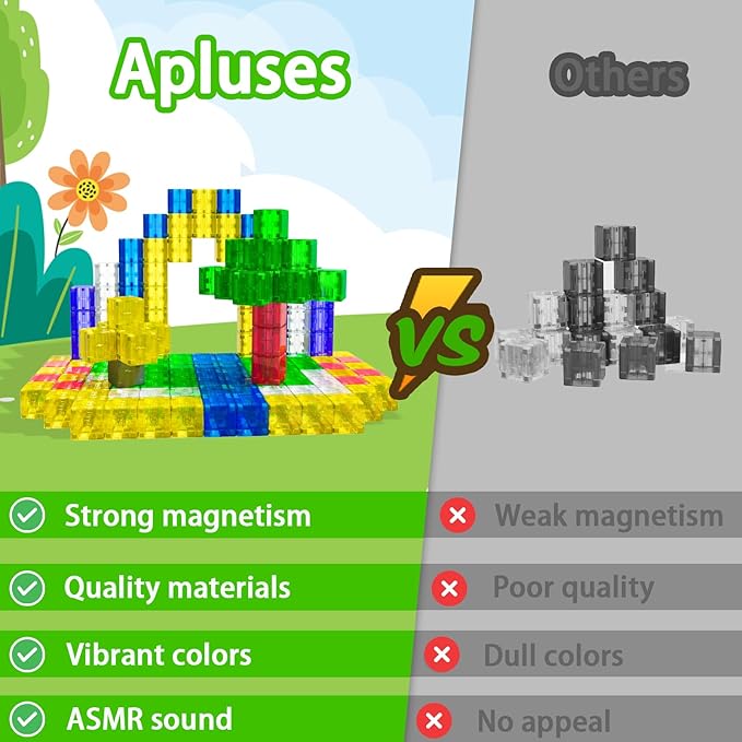 32PCS Magnetic Building Blocks - Transparent Magnetic Cubes, STEM Magnet Toddler Boys Toys for kids age 3-5 ,Travel Sensory Autism Preschool Montessori Toys for 3+ Year Old, Birthday Girls Gifts