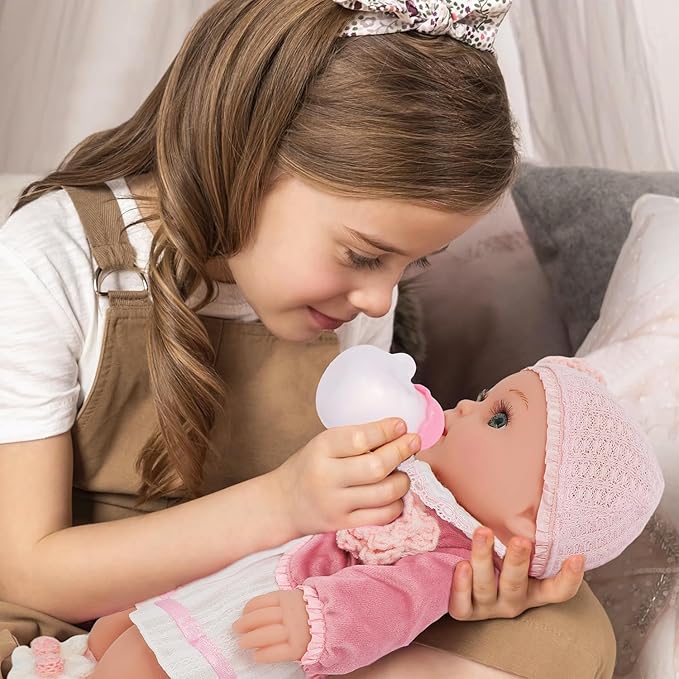 12" Girl Baby Dolls Playset Adoption Baby Doll with Clothes Accessories Include Outfits,Pacifier,Disposable Diaper,Blanket,Feeding Bottle Toy Stuff for Toddler 3 Ages and Up