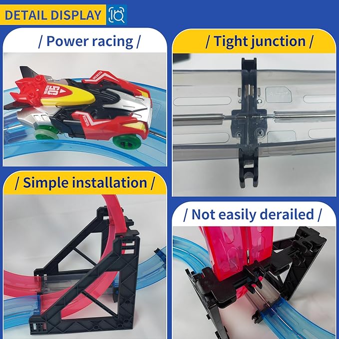 Remote Control Rail car Magnetic DIY Versatile Assembly Slot Cars Children's Competitive Race Track Toys STEM Parent-Child Boys and Girls Gifts (Deluxe Bike Version)