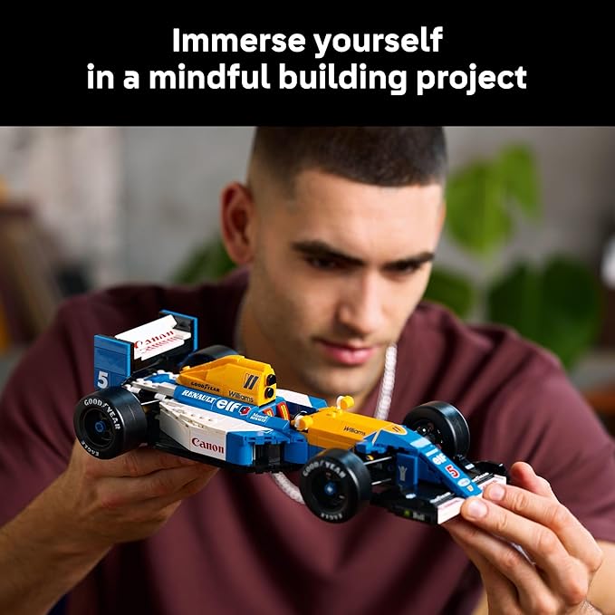 LEGO Icons Williams Racing FW14B & Nigel Mansell F1 Model Car Kit - Building Set for Adults, Ages 18+ - F1 DIY Craft for Display - Gift for Graduation -10353