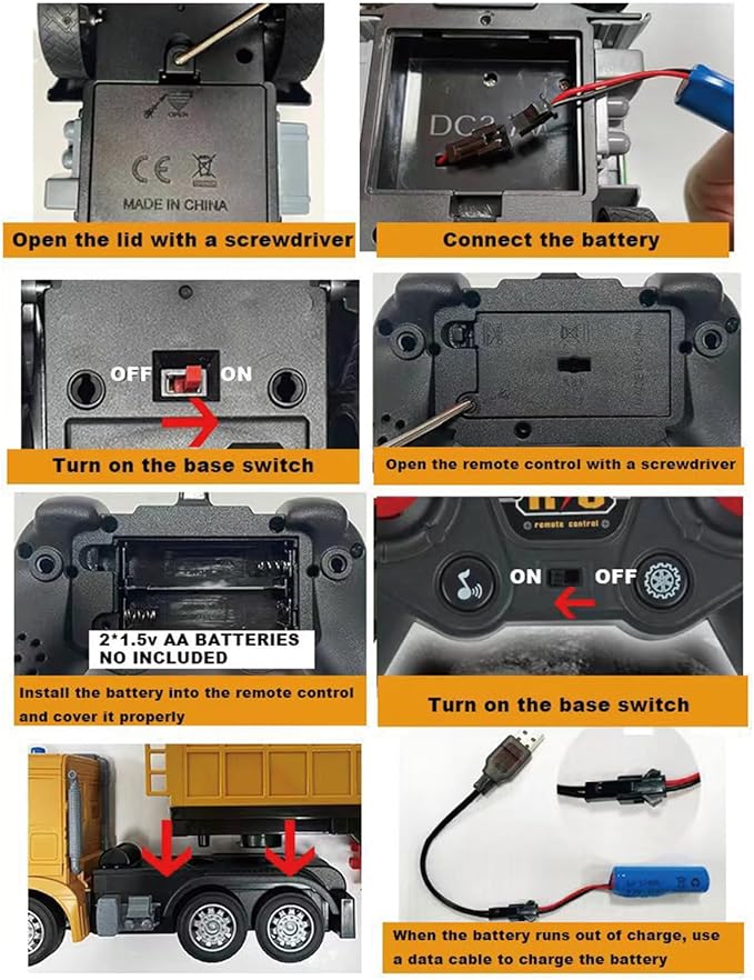 Remote Control Semi Truck with Trailer -24 Inch Semi Truck Toy for Kids,1:24 Container Truck with LED Lights & Music, Great Gift for Boys Girls