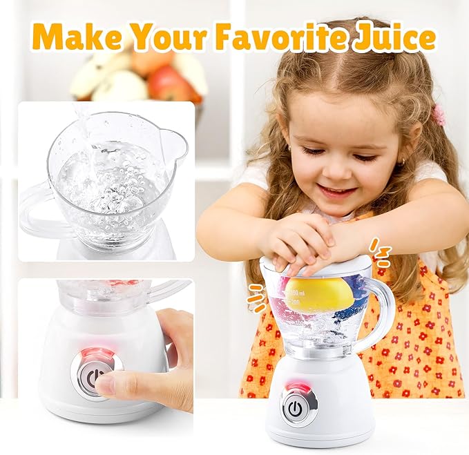 Kids Toy Kitchen Sets, Play Kitchen Accessories for Kids Ages 4-8 3-5, Kitchen Appliance Toys, Blender, Coffee Maker Machine, Mixer, Toaster, Pretend Play Toys for 4 Year Old Girls Toddlers, White