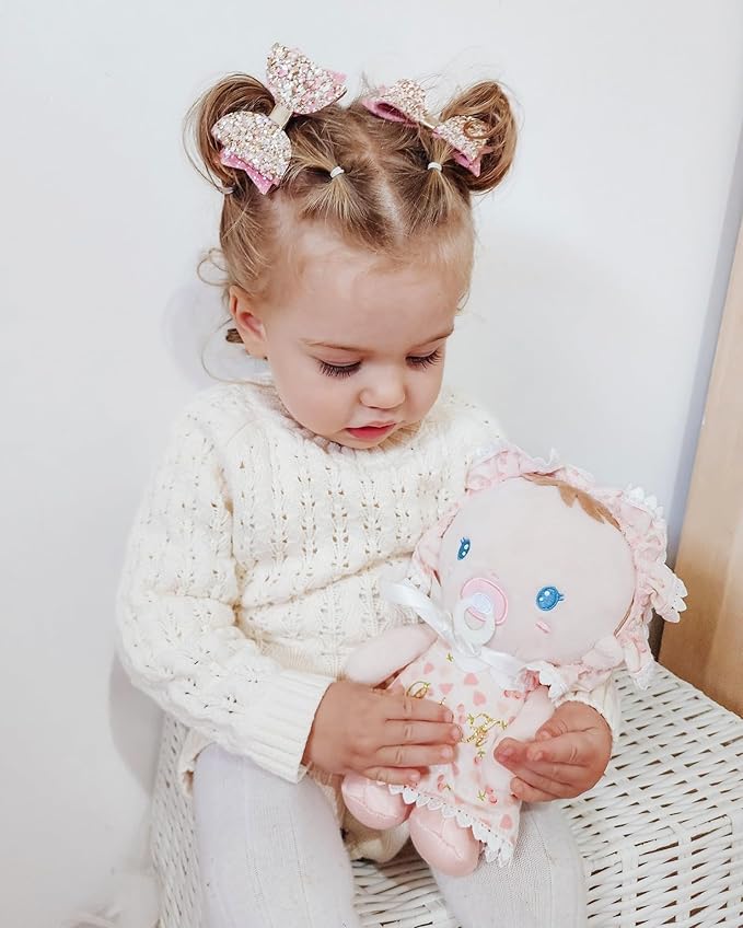 Soft Baby Doll Toys (9''), My First Baby Rag Doll for 1 Year-Old Girl Birthday Gift, Christmas Plush Toys Gift for Toddler Kids Infants-Cherry Baby