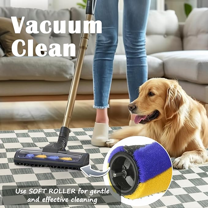 jinchan 5x7 Checkered Area Rugs for Kids Room - Machine Washable Soft Rug Modern Geometric Lattice Non-Slip Carpet for Nursery Playroom Living Room Bedroom Dining Room Home Office Grey