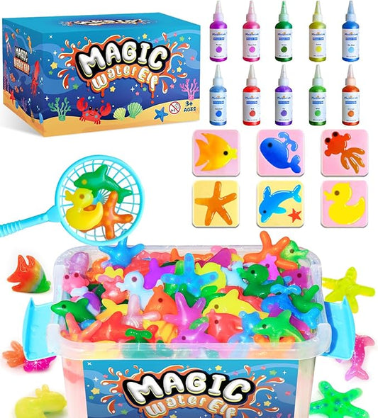Magic Water Elf Toy Kit - Aqua Art Water Fairy Gel Kit for Kids - 10 Colors Magic Gel Water Pets - DIY Squishy Maker Set - Make Your Own Squishies Toy Crafts Party Favor for Boys & Girls Ages 6-12