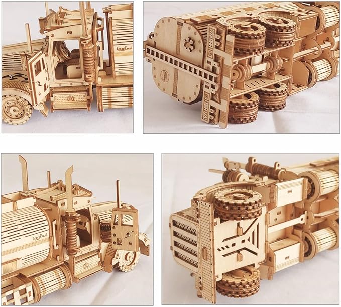 3D Wooden Puzzle - Wood Mechanical Tank Truck Model Kits - Coin Bank Crafts Model - Wooden STEM DIY Brain Teaser Puzzles, Birthday for Kids and Adults Teens Boys Girls