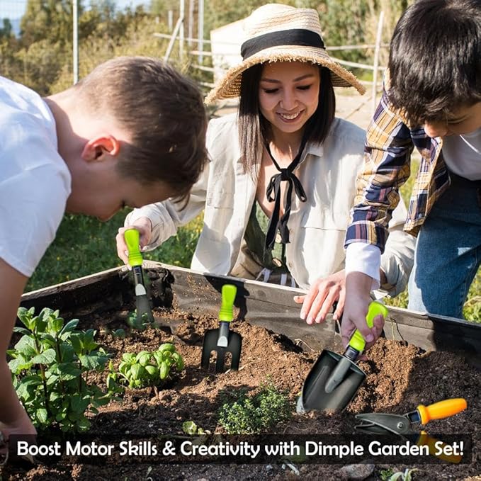 Dimple Garden Wagon & Tools Toy Set Premium 15 Pcs Kids Gardening Tools & Wagon Toy Set - Sturdy & Durable - Top Yd, Beach, Sand, Garden Play Set - Great for Kids & Toddlers