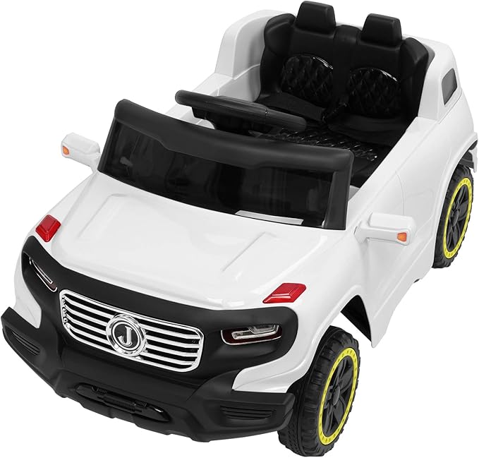 VALUE BOX Electric Remote Control Truck, Kids Toddler Ride On Cars 6V Battery Motorized Vehicles Children's Best Toy Car Safe with 3 Speeds, Music, seat Belts, LED Lights and Realistic Horns (White)