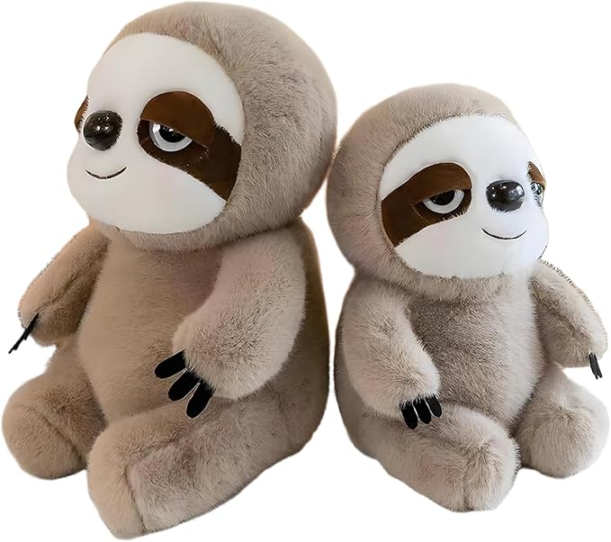 Sloth Stuffed Large Size Plush Animal 12.59 inches, Cute 3 Toe Sloth Plush Toy, Soft Sloth Stuffed Aniamls Doll Pillow Brown Toys Hugging Gifts for Girls Boys