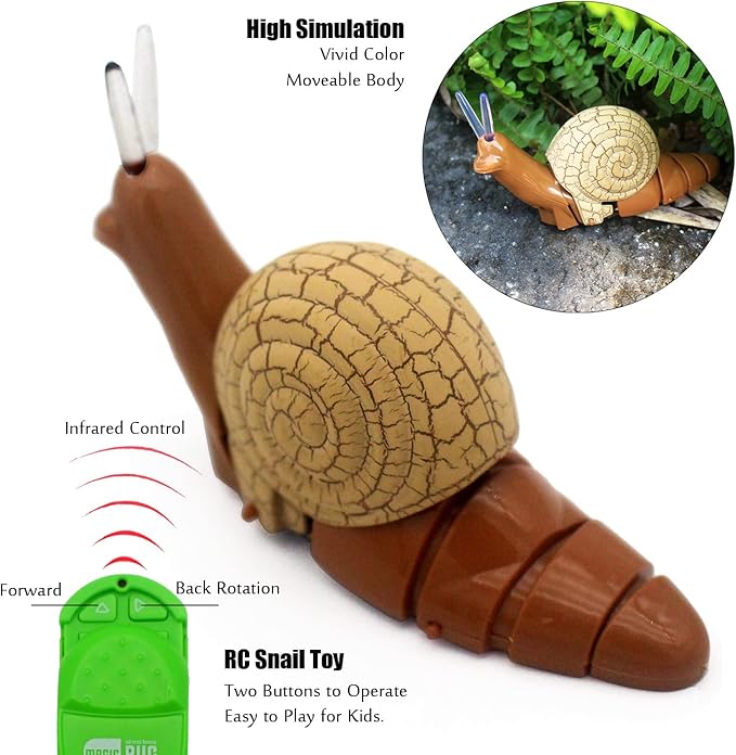 Tipmant Realistic RC Snail Remote Control Animal Toys Realistic Electronic Fake Insect Car Vehicle Kids Birthday Gifts