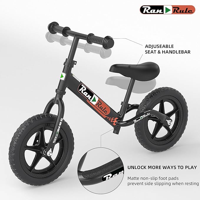 RoyalBaby Toddler Balance Bike for 2 to 5 Years Old Boys Girls Toys Gift, Lightweight Adjustable Seat and Handlebar Training Bicycle 12 Inch Wheel