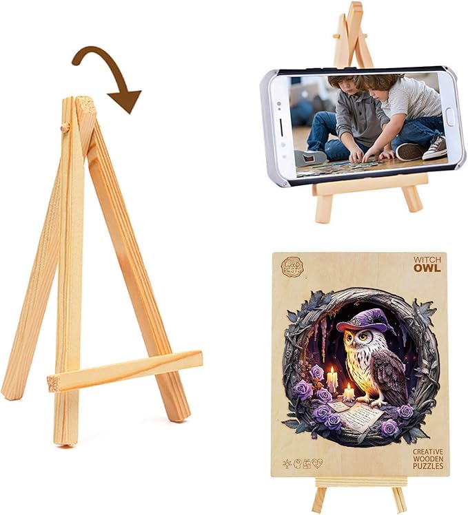 KAAYEE Wooden Puzzles for Adults 200 Pieces Wooden Owl Jigsaw Puzzles for Adult Wood Owl Puzzle Gifts for Mother's Day Adults Kids Animal Puzzle(11.4 * 11.4in)