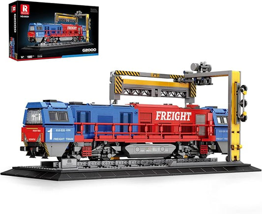 Train Building Sets with Base,G2000 Freight Train,Locomotive City Truck Model Kit 66021,Model for Adult Car Lovers,Gift Ideas for Girls Boys Home Décor,1980 PCS