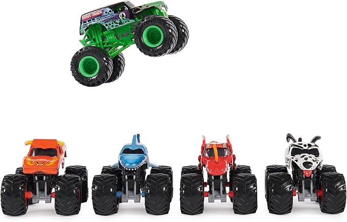 Monster Jam, Official Pit Party 5-Pack of 1:64 Scale Monster Trucks, Kids Toys for Boys and Girls Ages 3 and Up