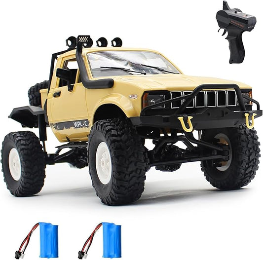 Mostop RC Car C14 Rock Crawler RC Truck 4x4 Climbing Vehicle with 2 Batteries, 2.4 Ghz Remote Control Car All Terrain Rock Crawler RC Car with Light & 2 Batteries, 4WD Off Road Hobby RC Cars for Boys