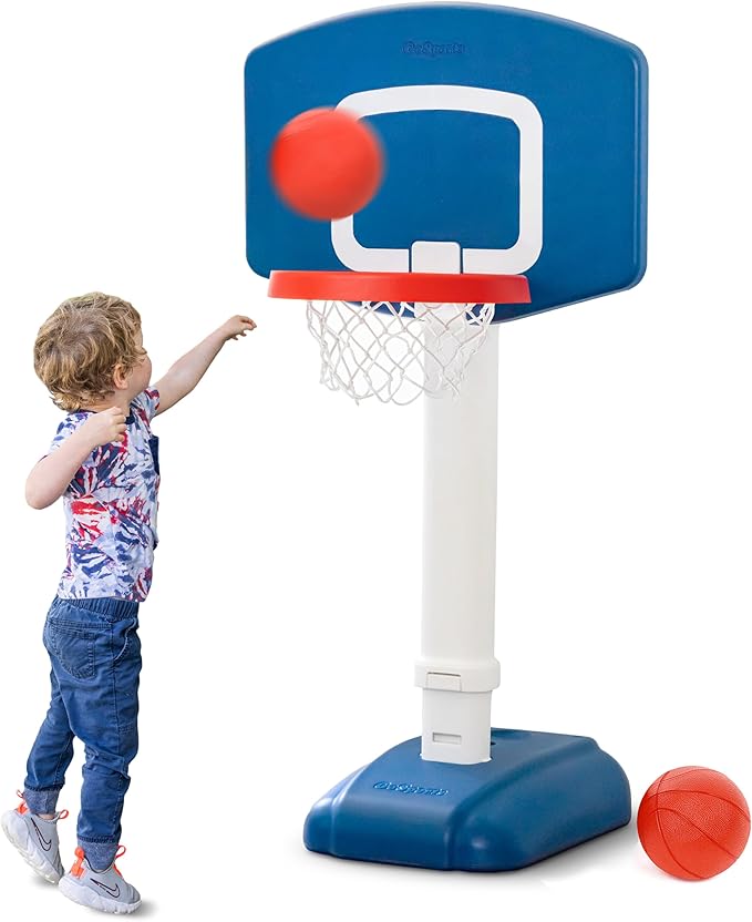 GoSports Tot Shot Toddler Basketball Set - Kids Indoor & Outdoor Toy Hoop with Adjustable Height