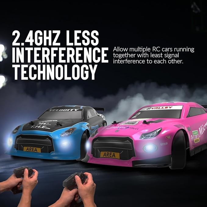 RACENT RC Drift Car - 1:14 Scale 4WD 15MPH Fasr Remote Control Toy for Boys Kids Adults with Drifting & Racing Tires, 2 Rechargeable Batteries (Pink)