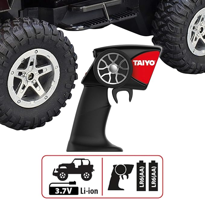 RC Truck Jeep Rubicon, 1:16 Scale Remote Control Car with Rechargeable Battery, Electric Charger, and Handset for Off-Road, High Speed, Fast Hobby Action for Kids and Adults, 2.4Ghz, Ages 6+