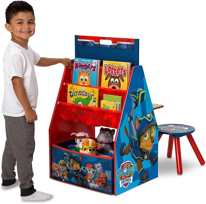 Delta Children Deluxe Kids Art Table | Easel, Desk, Stool, Toy Organizer, Nick Jr. PAW Patrol