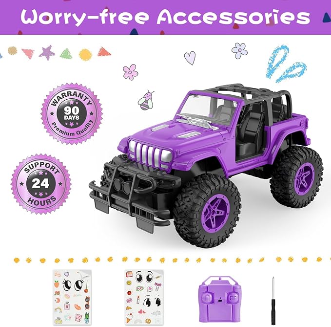 NQD RC Cars 1:16 Scale Remote Control Jeep Car 80 Min Playtime 2.4Ghz Off-Road RC Trucks for for Toddlers Girls Kids Teens