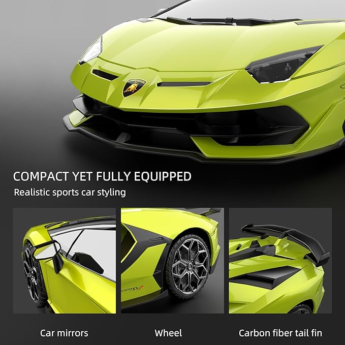 Lamborghini Remote Control Car, 1:24 Scale Electric Sport Racing Hobby Toy Car Lamborghini Model Vehicle for Boys Girls Birthday Gifts, Green
