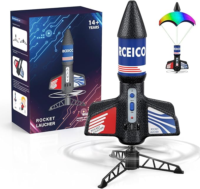 Rocket Launcher, 200 Feet of Flight Altitude, Model Rocket Kits with Launch Set, Ultra-high Flying Rocket, Rocket Toy, Outdoor Toys for Ages 8-13, Birthday Gift for Kids Boys & Girls