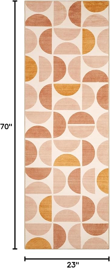 Lahome Boho Runner Rug - 2x6 Runners for Hallways 6 Feet Non Slip Soft Geometric Washable Kitchen Runner Ultra-Thin Carpet for Bathroom Entryway Laundry Bedroom (2x6ft,Multi)