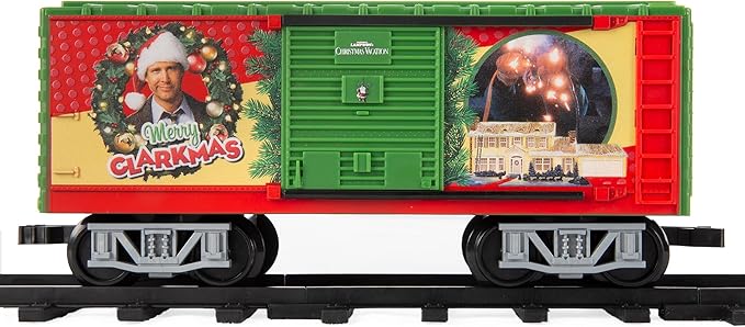 Lionel Battery-Operated Christmas Vacation Toy Train Set with Locomotive, Train Cars, Track & Remote with Authentic Train Sounds, & Lights for Kids 4+