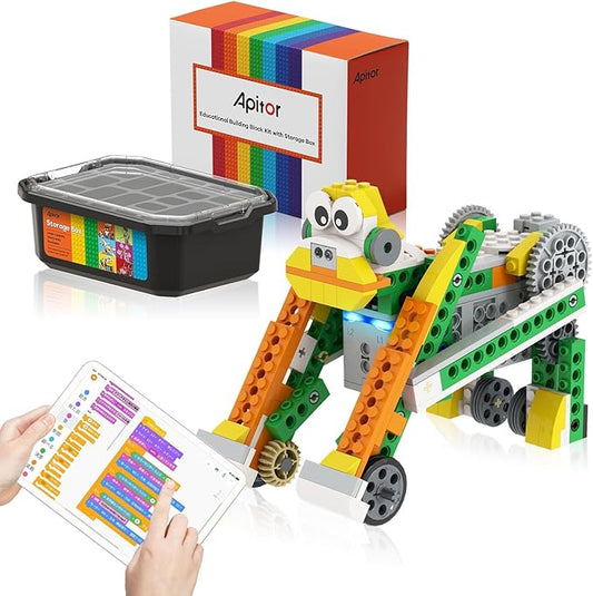 Robot Q Robot Building Kit, 20-in-1 Programmable APP RC Car Robotics Coding Kit, Includes Large Storage Organizer with Sorting Plate, STEM Birthday Gifts for Boys Girls Kids Aged 6-12