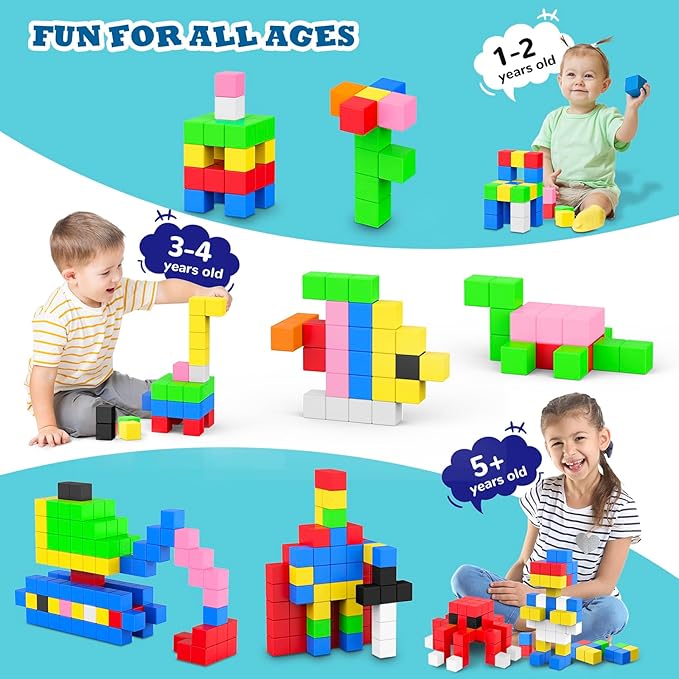ROMDS 64 PCS Magnetic Blocks Toddler Toys Sensory Toys Magnetic Building Blocks Toys for Toddlers 3 4 5 6 7 8+ Years Old Boys Girls
