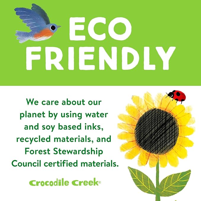 Crocodile Creek Wooden Stacking Puzzle, 10 Chunky Animal Pieces and Two-Sided Base with Play Scene for Kids Ages 2 Years and Up, 11.75 inches, 123 Zoo