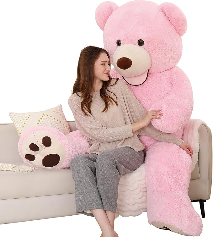 MorisMos Giant Teddy Bear Plush 5ft, Huge Pink Teddy Bears for Girlfriend, 5 Foot Large Big Bear Gifts, Baby Shower, Birthday