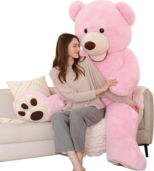 MorisMos Giant Teddy Bear Plush 5ft, Huge Pink Teddy Bears for Girlfriend, 5 Foot Large Big Bear Gifts, Baby Shower, Birthday