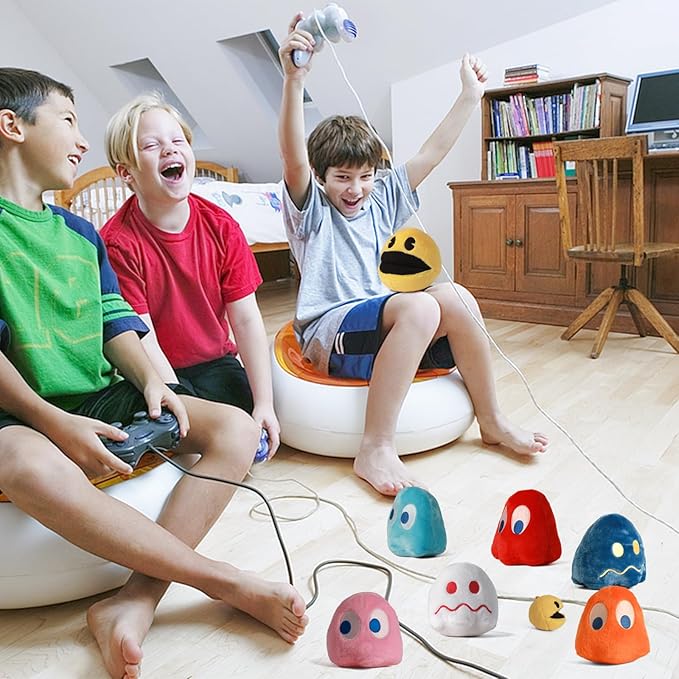 Pacn Game Man Plush Toys, Ghost Stuffed Animals Game Toys, Great as a Party Favor Gift or Companion,Ghost Plush Toy, Children's Day and Birthday Parties for Girls (Set of 8)