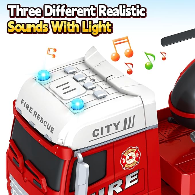 Kids Toys for 3 4 5 6 7 8 Years Old Boys, 15" Fire Truck Toy with Lights, Sounds, Toddler Friction Powered Truck Vehicle Toy for Boys Girls Birthday Gifts