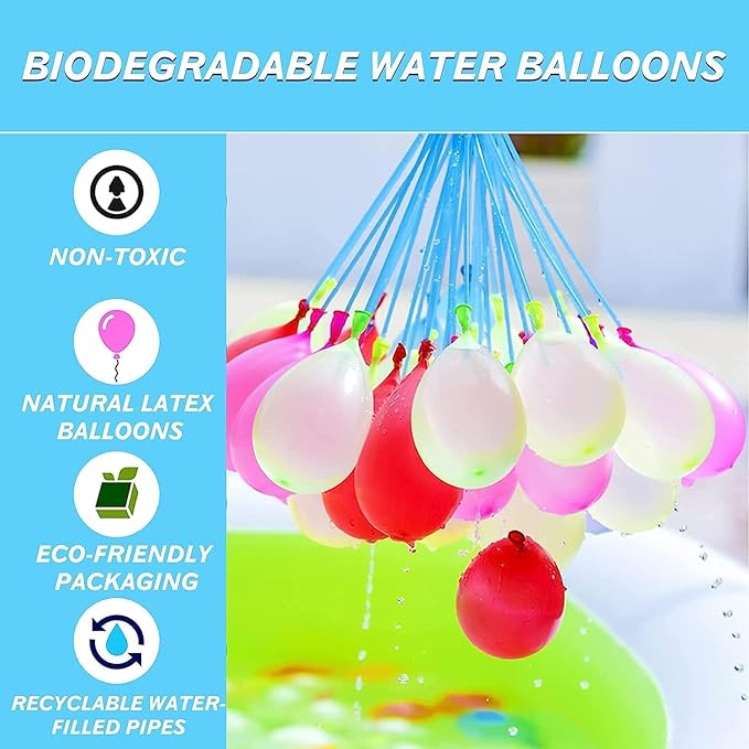 Water for Kids Adults Balloons with Refill Kits Quick Fill Balloons Set Summer Splash Party Easy Quick Fun Outdoor Backyard Summer Water Toys for Pool （1332PCS)