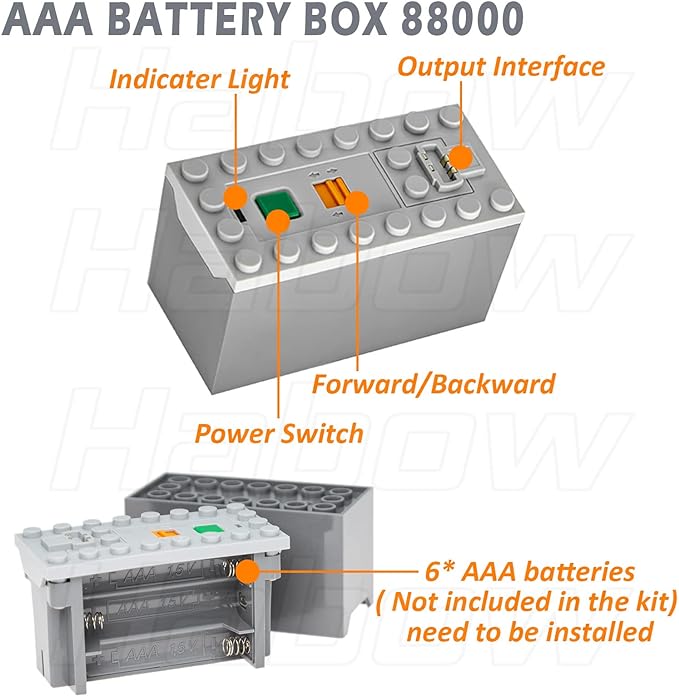 45Pcs Power-Function Technic-Parts Kit M/L/XL/Servo/Train-Motor IR Speed Remote Control Battery Box IR Receiver Extension Wire Light Cord Control Switch Compatible with Lego-Motor-Kit.