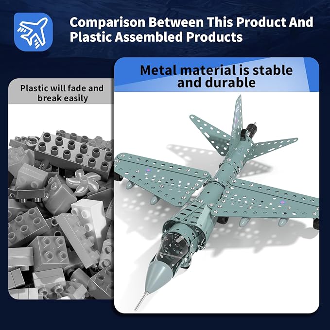 Model Airplane STEM Building Projects Toys - DIY Building STEM Projects Toys for Kids Boys Girls Ages 8-12-16, Assembly Science Kit Model Plane Birthday Gift Toys for Kids Boys 8 9 10 11 12 Years Old