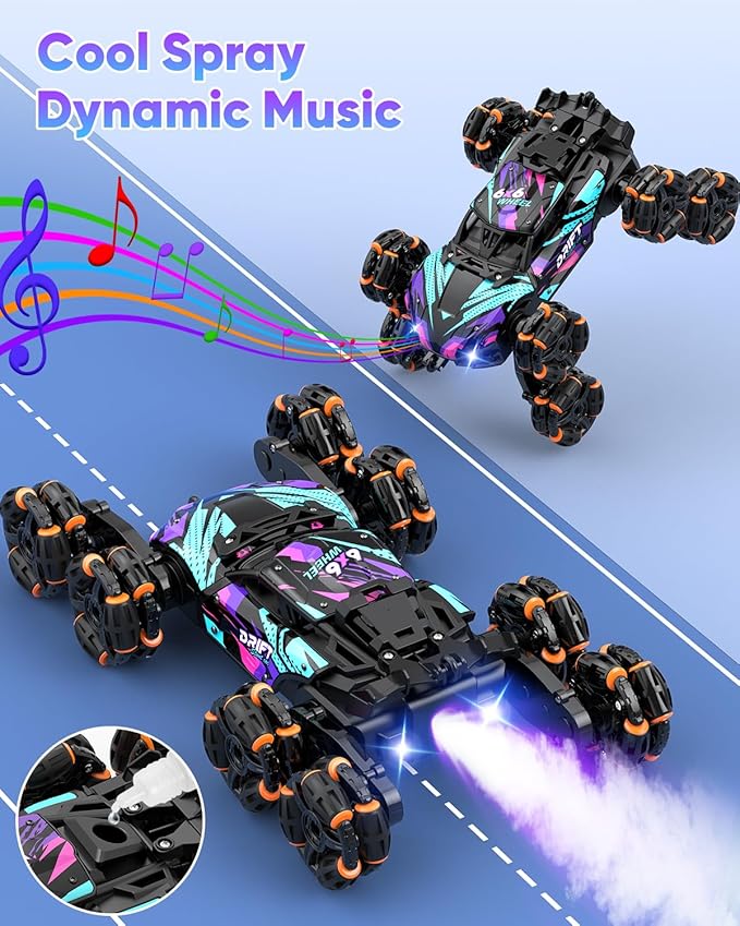 Minetom Gesture Sensing Stunt RC Cars, 8WD Remote Control Climbing Car Toys for Age 6-8, Transform Drift Off Road Vehicle Toy for Kids 9 10 11 12 Years Old Christmas Birthday Gifts for Boys & Girls