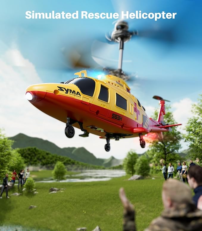 SYMA S53H Remote Control Helicopter with Simulation Rescue Design, One Key Take-Off, Altitude Hold, Low Battery Alert, for Boys and Enthusiast, 8.66x2.36x3.7 in