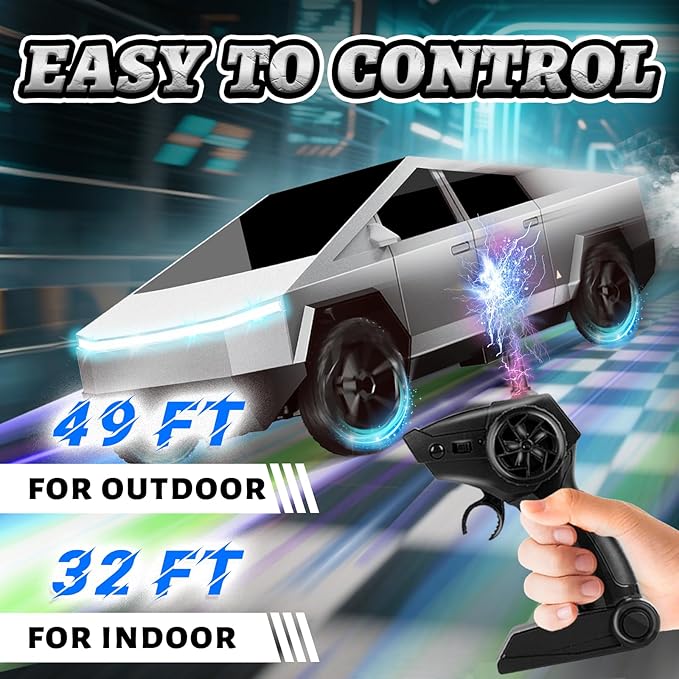 LITTCO 1:14 Remote Control Car Pick-up Truck, High Speed RC Car with Light and Loadspace, 3 RC Methods, Wireless RC Cars for Kids, Gifts for Kids, Boys and Girls