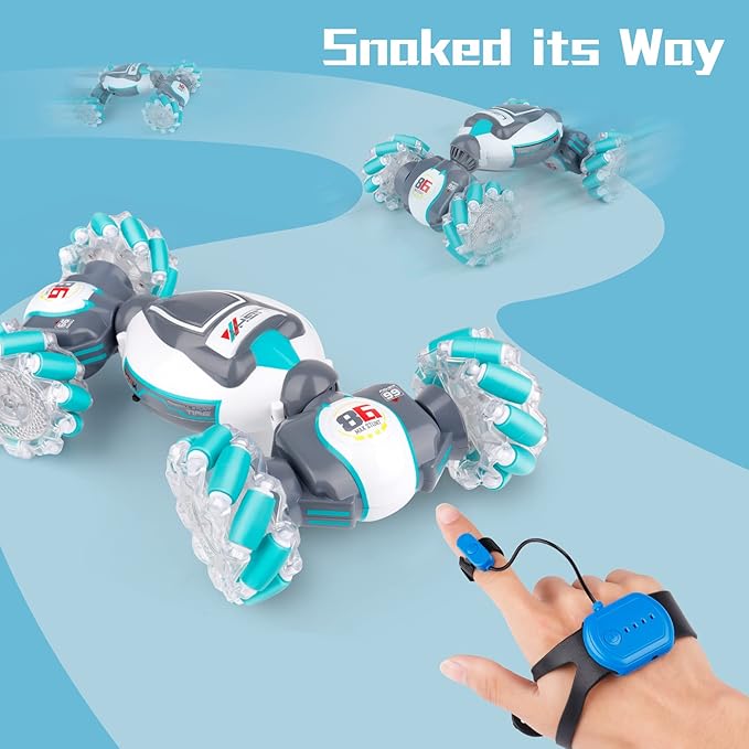 PREPOP Gesture Sensing RC Stunt Car Toys for 6-12 yr Boys&Girls - Best Birthday Gifts for Kids, 2.4Ghz Hand Controlled Remote Control Twist Cars, 4WD Transform Off Road for Rotating