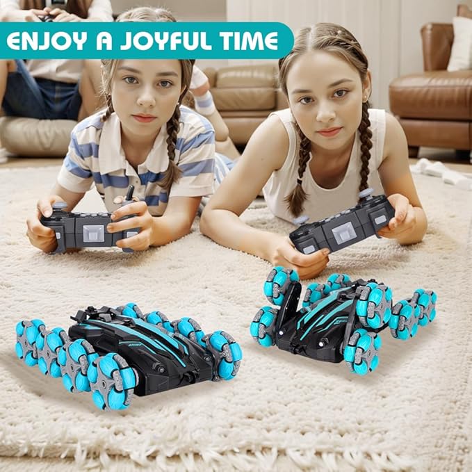 8WD Remote Control car,Gesture Sensing rc car 8 Wheels with Spray & Light, 2.4ghz rc Crawler for boy, 2 Rechargeable Batteries Christmas Toys Birthday Gifts for Kids 8 9 10 11 12
