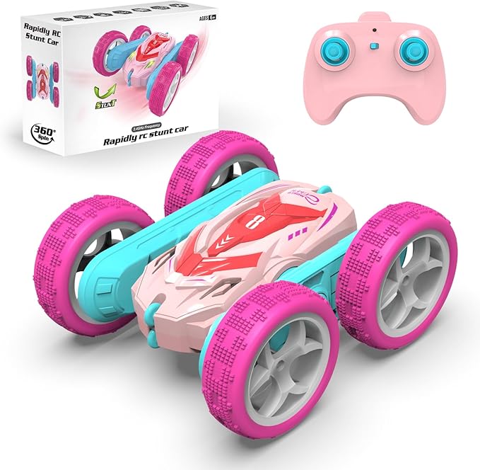 Anti-Gravity Wall Climbing RC Remote Control Car Car with Headlights, 360° Rolling Rotating Stunt Toy for Kids