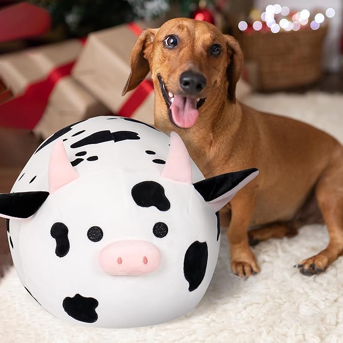 Wepop Cow Stuffed Animal Plush Toys, 20 in Cute Cow Plush Throw Pillows Soft & Cuddly Plushies Dolls Gifts for Boys Girls