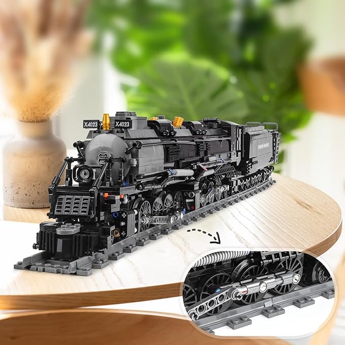 Steam Model Train Building Blocks, Build The Train Building Bricks Set, Large Locomotives Display Toy with Train Tracks,Top Present for Train Lovers (1608 Pcs)
