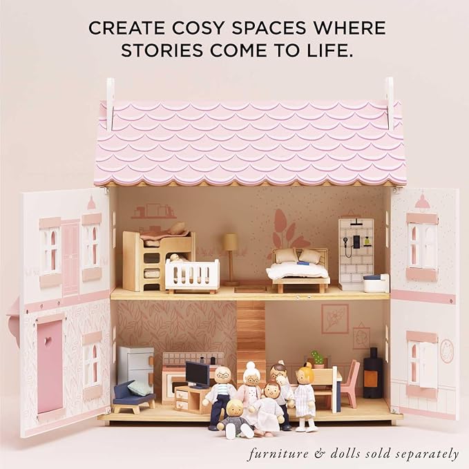 Le Toy Van - Iconic Sophie's Large Wooden Doll House | Dream House Wooden Dolls House Play Set | Great As A Gift | Suitable for Ages 3+