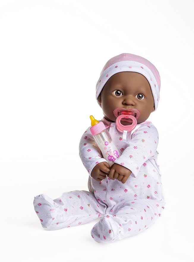 JC Toys - La Baby | African American 20-inch Large Soft Body Baby Doll | Washable | Removable Pink Outfit w/ Hat and Pacifier | For Children 2 Years +