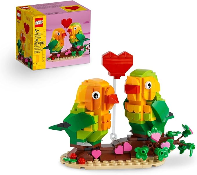 LEGO Valentine Lovebirds Building Toy Set - Fun and Engaging Build for Kids, Girls & Boys, Ages 8+ - Decoration and Gift - 40522