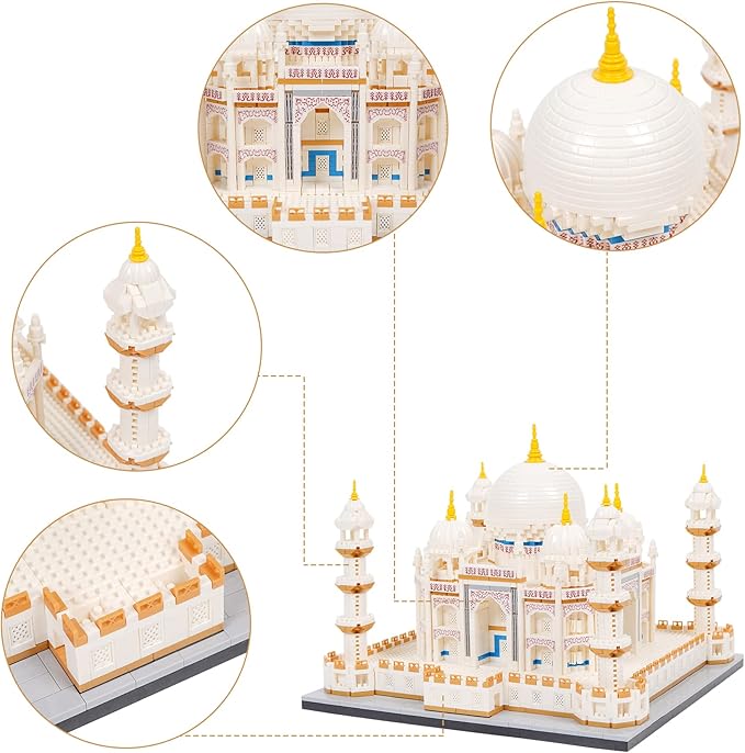 Micro Mini Blocks Architecture Taj Mahal Model Building Blocks Set Architecture Collection (4036 PCS)
